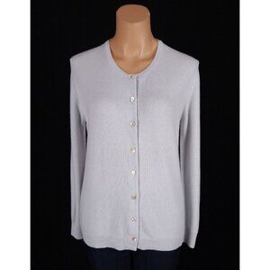Malo 💯% Cashmere Light Lavender Crewneck Button Cardigan -Size 8-